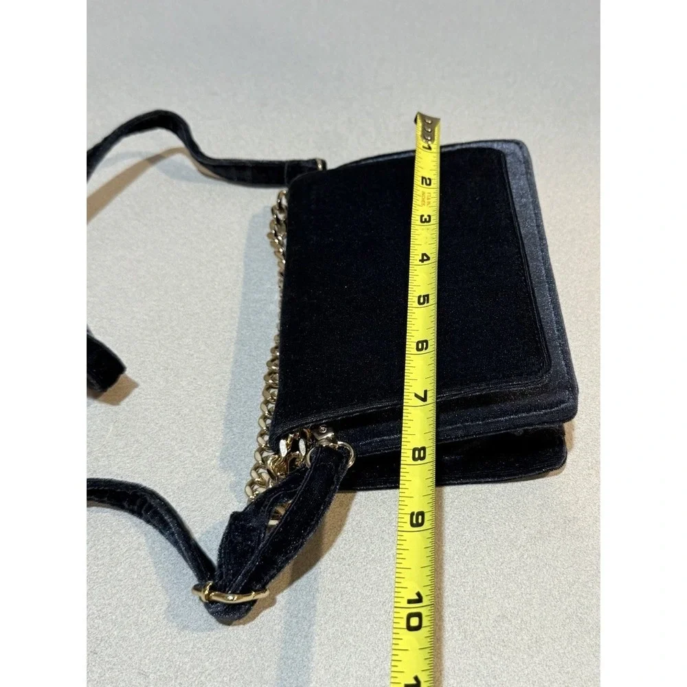 Anthropologie Velvet Crossbody Wallet inner mirror‎ slip pocket Magnetic closure - Picture 8 of 10